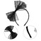 SUMERSHA Women Neon Lace Bow Headband 80s Costume Headwear Lace Bow Hair Accessory for 1980s Theme Party Halloween Hair Hoop