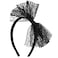 SUMERSHA Women Neon Lace Bow Headband 80s Costume Headwear Lace Bow Hair Accessory for 1980s Theme Party Halloween Hair Hoop