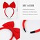 Huachi Red Bow Headbands for Women, Cute Big Bow Headband Hair Accessories,Hairbands Adults Teens Party Decoration