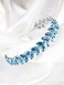 Green Rhinestone Headband Wedding Hair Accessories for Brides Tiaras for Women and Girls Goddess Costume Hair Decoration Party Prom Bridesmaid Gifts (Light Blue)
