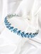 Green Rhinestone Headband Wedding Hair Accessories for Brides Tiaras for Women and Girls Goddess Costume Hair Decoration Party Prom Bridesmaid Gifts (Light Blue)
