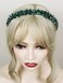 Green Rhinestone Headband Wedding Hair Accessories for Brides Tiaras for Women and Girls Goddess Costume Hair Decoration Party Prom Bridesmaid Gifts