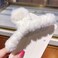 spa headband for women and girls. Bubble skin care headband, makeup hair band set with wristbands, and a fluffy hair claw for face cleaning. (White)