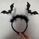 Halloween Bat Headband Black Bat Hair Headband with Feathers Designs Cute Bat Wings Hair Bands Halloween Hair Hoop Halloween Festival Party Cosplay Costume Hair Accessories for Women 1PCS