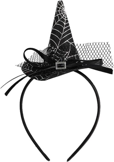 DIUEWOW Halloween Headbands for Women Kids Witch Hat Hairbands Small Witch Hair Hoops Halloween Hair Accessories