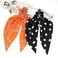 Halloween Hair Ties for Woman Girls Fall Orange Bandana Hair Scrunchies Spooky Ghost Elastic Ribbon Bow Hair Tie Autumn Halloween Party Supplies Hair Accessories 2PCS