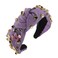Halloween Jeweled Knotted Headbands for Women Sparkly Crystal Rhinestone Headband Wide Knot Pumpkin Ghost Embellished Hair Band Party Costume Hair Accessories Purple