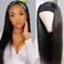TNICE Headband Wig Human Hair Straight 20 Inch Brazilian Virgin Human Hair Headband Wigs for Black Women Glueless None Lace Front Human Hair Wigs Straight Headband Wigs Natural Color 150% Density