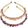 Rose Quartz Headband Amethyst Hair Accessories Crystal Mermaid Tiara Princess Headband for Girls 2pcs