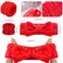 Hanaive 3 Pcs Face Wash Headband Wristband Set for Women Spa Bow Skincare Headband Soft Makeup Wrist Towel for Washing Face Hair Supplies(Red)