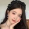 Black Satin Pleated Headbands for Women Cloth Ruched Headband Elastic Ruffled Fabric Hairband Hairbands for Girls Fashion French Wide Head Hair Band Hoop for Women Girls