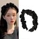 Black Satin Pleated Headbands for Women Cloth Ruched Headband Elastic Ruffled Fabric Hairband Hairbands for Girls Fashion French Wide Head Hair Band Hoop for Women Girls