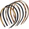 6-Pack Multi-Color Plastic Skinny Headbands with Teeth Comb for Women and Girls