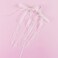 Lace Hair Bow with Long Tail Coquette Bows - Elegant White Ribbon Hair Accessory Hair Ribbons for Women (A Pair)