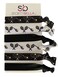 Sportybella - Tennis Hair Accessories for Girls (Black/White) - No Crease Hair Ties or Elastics, Tennis-Inspired Design for Players, Stylish Hair Accessories for Young Tennis Players - (6 pcs)