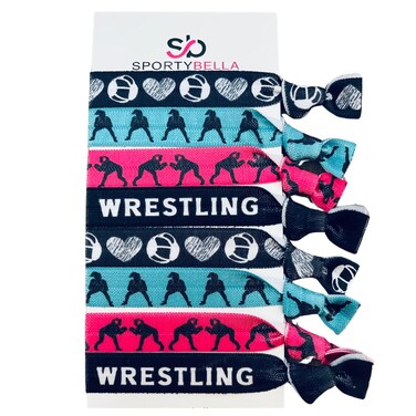 Sportybella Wrestling Hair Ties - No Crease Hair Elastics, Wrestler Gift