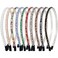 Lawie 10 Pack Crystal Rhinestone Headband, Glitter Sparkly Fancy Jeweled Headbands for Women, Skinny Elastic Metal Hair Bands with Fabric Ends, Fashion Headbands for Girls, Daily Work