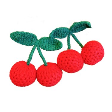 Leadigol Cute Hair Tie with Cherry for Girls, Korean Fashion Hair Rope Red Cherry Headdress Elastic Rubber Band Hair Rope Princess Hair Accessories for Women Girls Ponytail Holder