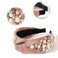 Ivyu Headbands - Knotted Pearl Diademas Para Mujer De Moda Hair Accessories Hairbands for Girls No Slip Fashion Cute Top Knot Headband Gift for Women Black Pink Gold