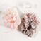Ivyu Satin Hair Bands and Scrunchies: Thick Curly Hair Ponytail Holders for Girls, No Crease or Damage, Cute Brown Pink