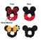 JIAHANG Velvet Mouse Ear Hair Scrunchies with Polka Dot, Costume Sequins Bow Ponytail Holder Elastic Hair Tie 4 Pack for Girls Women(COLOR E)