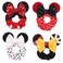 JIAHANG Velvet Mouse Ear Hair Scrunchies with Polka Dot, Costume Sequins Bow Ponytail Holder Elastic Hair Tie 4 Pack for Girls Women(COLOR E)