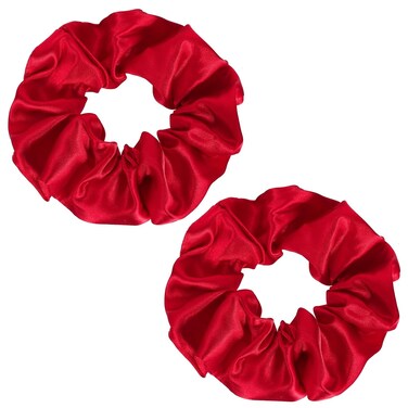 Mulberry Silk Scrunchies for Hair,Red Silky Stain Sleep Scrunchy No Damage Elastic Hair Ties Bands Ponytail Holder Accessories for 90s Women Girls Xmas Valentines Gift