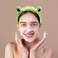 Soft Spa Headband and Wristbands for Face Washing, Cute Frog Makeup Headbands Elastic Skincare Hair Band Shower Head Wraps Hair Accessories for Women Girls