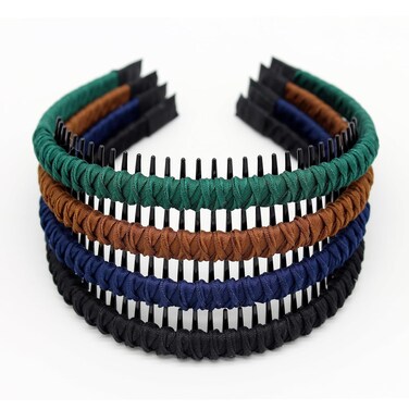 Women's Fashion Headbands Hair Accessories for Women Non-slip Braided hair bands Comfy tooth comb Hair Hoop (4 color)
