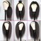Kinky Straight Headband Wigs for Women Synthetic Headband Wig Long Yaki Straight Hair Wigs With Headband Attached 24 inch Full Machine Made None Lace Front Wig Natural Black Color