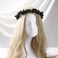 Black Floral Headpiece - Women's Elegant Lace Foam Rose Headband With Flowers for Hair Accessories, Wedding, Party, Birthday Gift, Photo Props