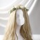 White Flower Crown Hairband - Rose Flower Headband for Women's Wedding, Party, Festival Decoration, Hair Styling Accessory