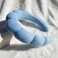 Spa Headband Hair Band for Women - Puffy Sponge Blue Headbands for Washing Face Hair Headband for Skincare, Makeup Removal, Shower - Soft Absorbent Terry Towel Cloth Fabric