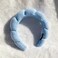 Spa Headband Hair Band for Women - Puffy Sponge Blue Headbands for Washing Face Hair Headband for Skincare, Makeup Removal, Shower - Soft Absorbent Terry Towel Cloth Fabric
