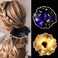 Pearl LED Scrunchies Elastic Light Up Hair Scrunchy Neon Led Glow Hair Ties Glitter Party Rave Hair Accessories for Women 2 Pcs