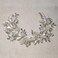 Silver Wedding Headband Flower-Leaf Bridal Headpieces for Wedding Pearl Bride Hair Accessories for Flower Girl Bridesmaid
