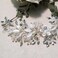 Silver Wedding Headband Flower-Leaf Bridal Headpieces for Wedding Pearl Bride Hair Accessories for Flower Girl Bridesmaid
