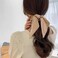 Silky Satin Hair Scarf Scrunchies with Ribbon Tails - Elastic Ponytail Holders for Women and Girls in Black, White, Beige for Thick and Thin Hair, 3PCS