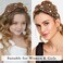 Pearl Headband Brown Knotted Rhinestone Headbands Wide Top Knot Headbands Beaded Headband Jeweled Head Bands for Women's Hair Crystal Embellished Headbands Womens Girls Hair Accessories