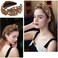 Pearl Headband Brown Knotted Rhinestone Headbands Wide Top Knot Headbands Beaded Headband Jeweled Head Bands for Women's Hair Crystal Embellished Headbands Womens Girls Hair Accessories