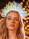Zoestar Light Up Crown Headband Glow Rave Costume Hair Bands Sparkly Nightclub Party Hair Accessories for Women