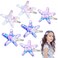 6 Pcs Starfish Hair Clips, Glitter Sea Star Hair Barrettes Starfish Hair Accessories Sequins Snap Hair Clip Beach Sea Star Hairpins for Women Girls(Pink, Purple, White)