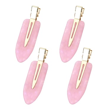 Mini Skater Small Hair Clips 2.4inch No Crease Hair Pins No Bend Cute Barrettes Accessories for Women Thin Curly Fine Hair Styling Sectioning, Pack of 4 (Pink)