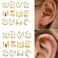24 Pcs Gold Hair Jewelry for Braids Metal Alloy Braid Clips Rhinestone Hair Braids Dreadlock Non-Piercing Ear Clip Beard Beads for Women Men Hair Accessories Styling Jewelry Tools