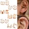 24 Pcs Rose Gold Hair Jewelry Braids with Crystal Rhinestone Dreadlock Accessories Metal Alloy Braid Clips Non-Piercing Ear Clip Beard Beads for Women Men Hair Accessories