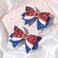 4th of July Hair Clips for Girls, 2pcs Independence Day Hair Accessories, Red White Blue Glitter Rhinestones Cute Hairpins Baby Hair Alligator Barrettes for Patriotic Party Princess Decor