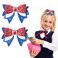 4th of July Hair Clips for Girls, 2pcs Independence Day Hair Accessories, Red White Blue Glitter Rhinestones Cute Hairpins Baby Hair Alligator Barrettes for Patriotic Party Princess Decor