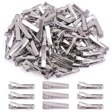 200Pcs 1.25 inch/ 3.2 cm Alligator Hair Clips Bulk Silver Single Prong Hair Clips For Bows Making Hair Pins For Sectioning Hair Styling And Sectioning Hairdressing DIY Crafts