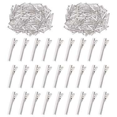 Swpeet 200Pcs 1.8inch - 4.6cm Alligator Hair Clips Kit, Perfect for Metal Duck Bill Hair Clips Flat Top Single Prong Hairpins for Hair Styling DIY Accessories