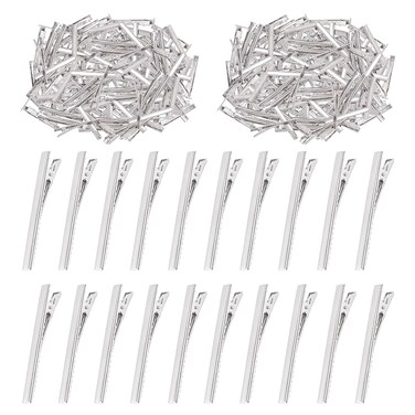 Swpeet 200Pcs 3inch - 7.5cm Alligator Hair Clips Kit, Perfect for Metal Duck Bill Hair Clips Flat Top Single Prong Hairpins for Hair Styling DIY Accessories